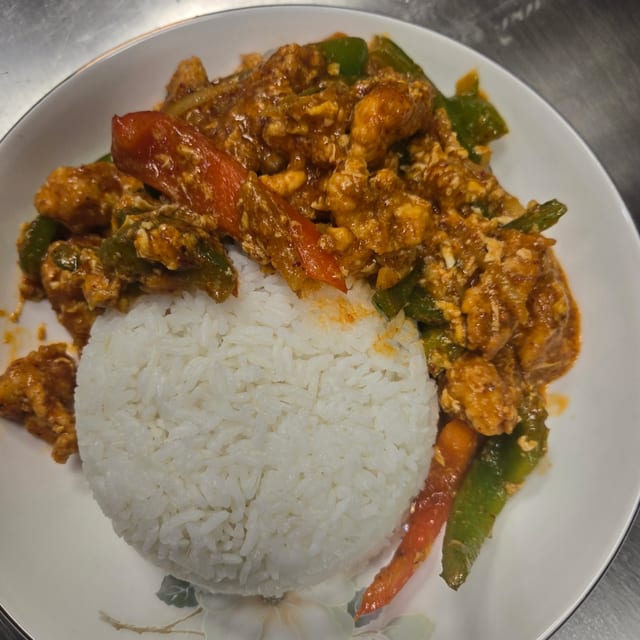 Crispy Chicken Ginger Stir-Fry.